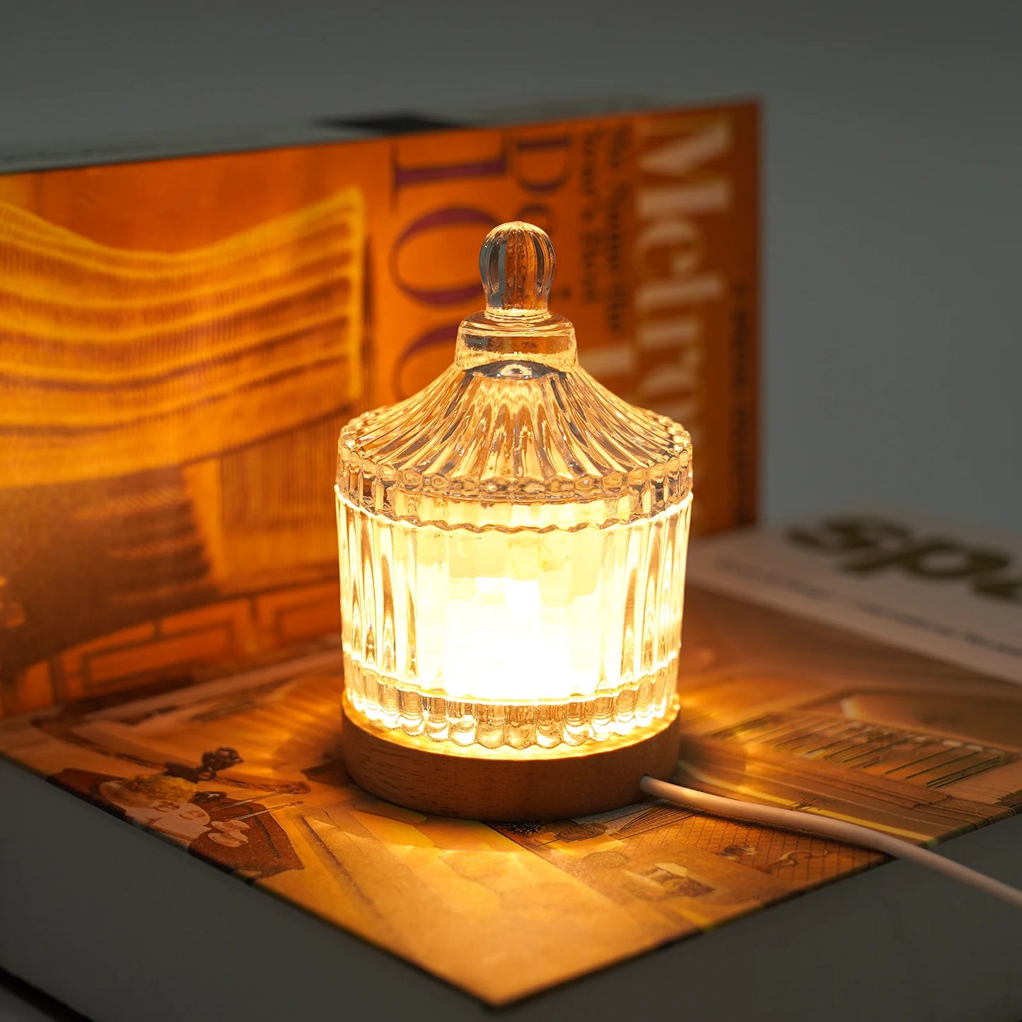 Ore Glass Diffusers Essential Oil Diffuser USB Night Light