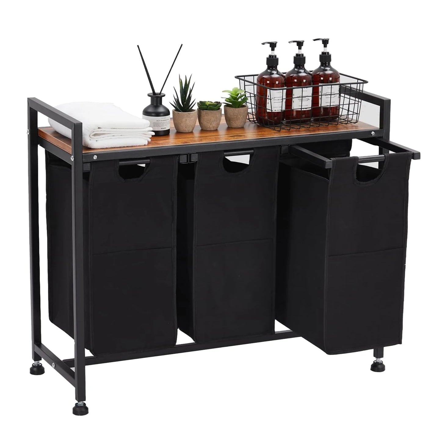 Laundry Hamper, Laundry Basket Organizer Laundry Sorter 2 Section with Removable Laundry Bag and Top Shelf, Dirty Clothes Hamper