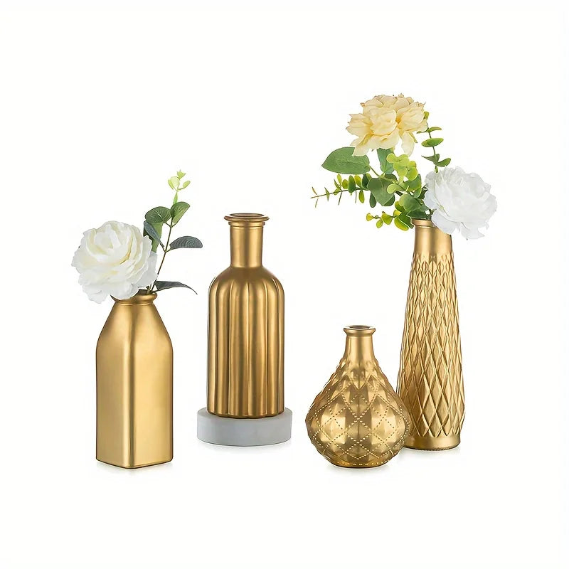 Function Cylindrical Glass Vase With Gilded Finish Art Deco