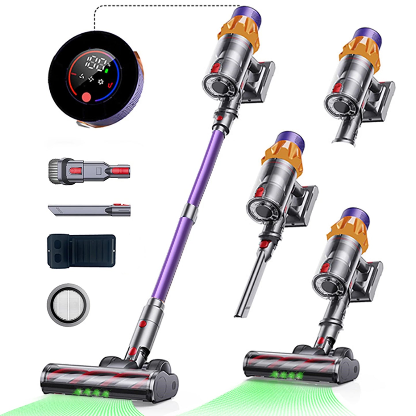 BlossomDust V18 Cordless Vacuum Cleaner 550W Powerful Brushless Motor Handheld