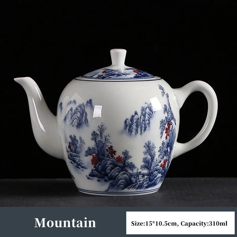 Elegant Chinese Style Teapot, Household Ceramic Teaware, Beautiful Making Tea Pot, Blue and White Porcelain Drinkware, 310ml