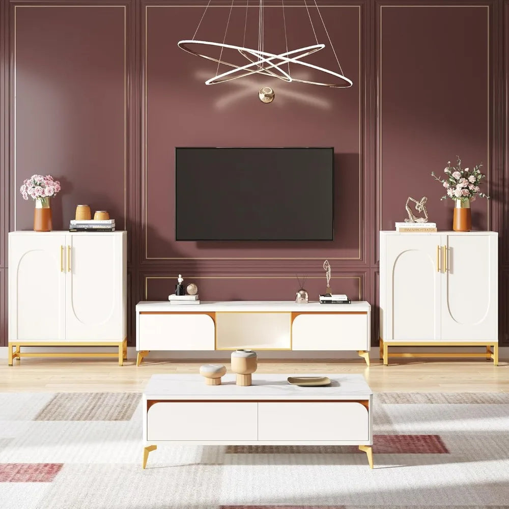DAFIFY Modern Sideboard Buffet Cabinet With 4 Doors