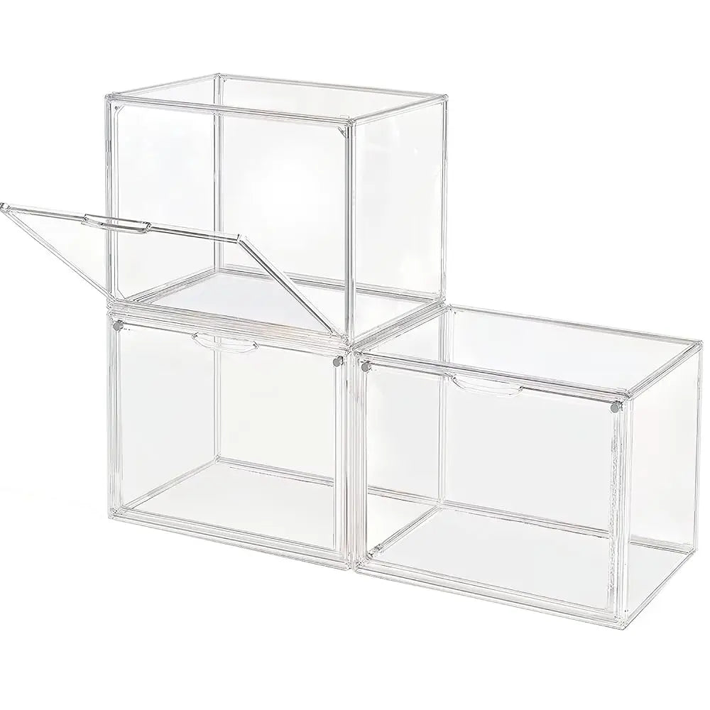 1pc/3pcs Clear Display Case Large Capacity Storage Box Organizer For Figures Acrylic Box Blind Box Makeup Toy Showcase For Bag