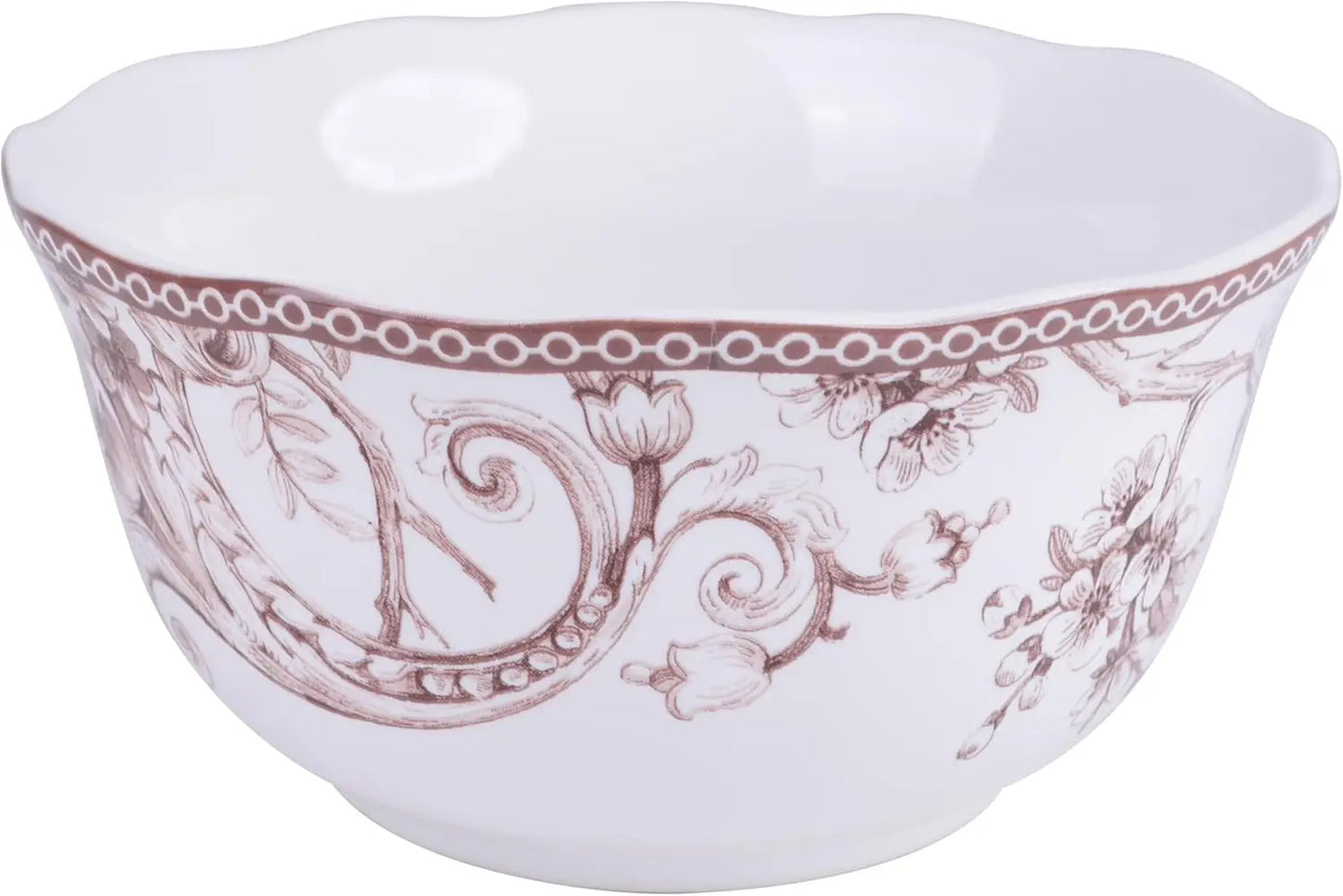 Adelaide Brown On White Dinnerware Set Porcelain Durable