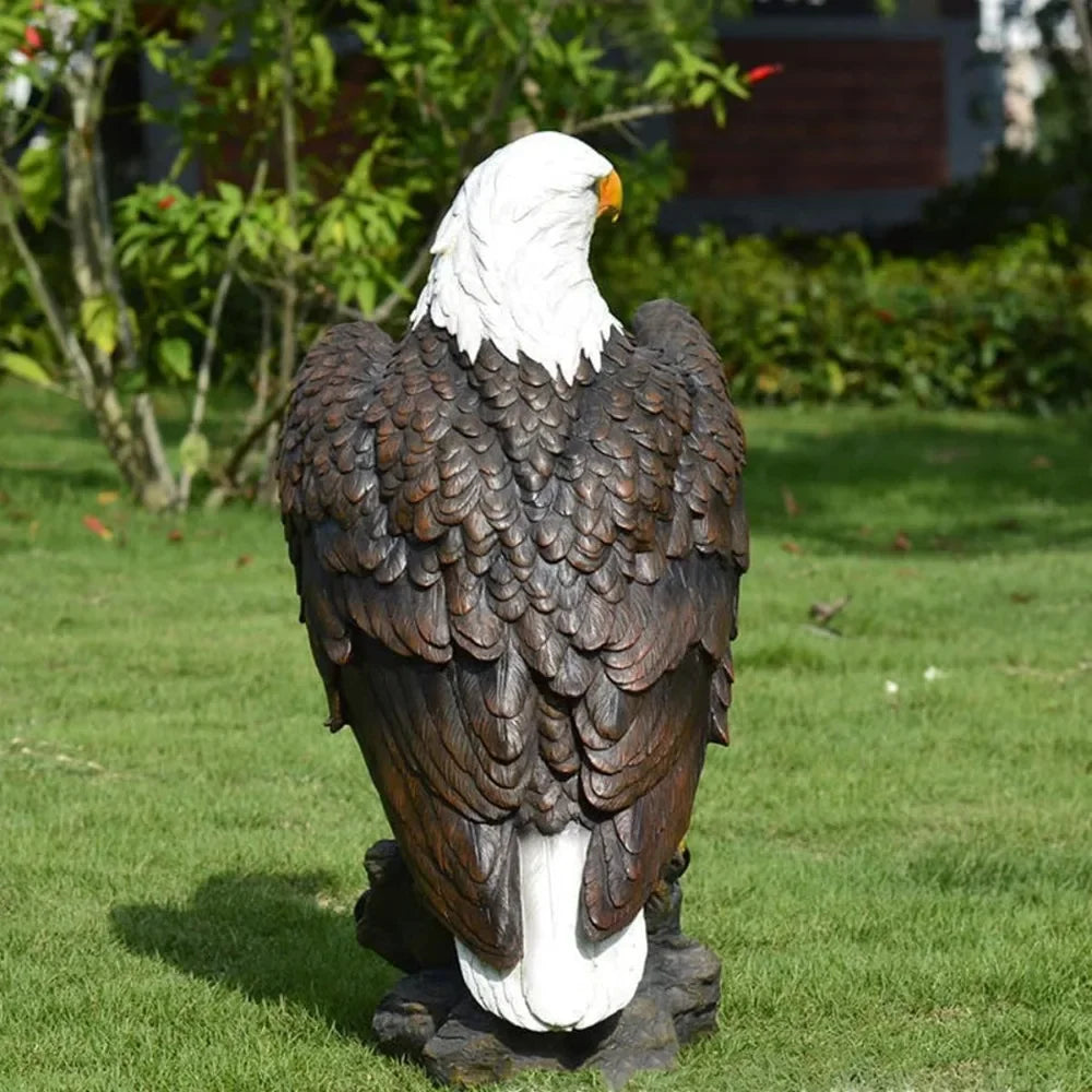 Bald Eagle Garden Statue Hand Painted Resin Decor Outdoor