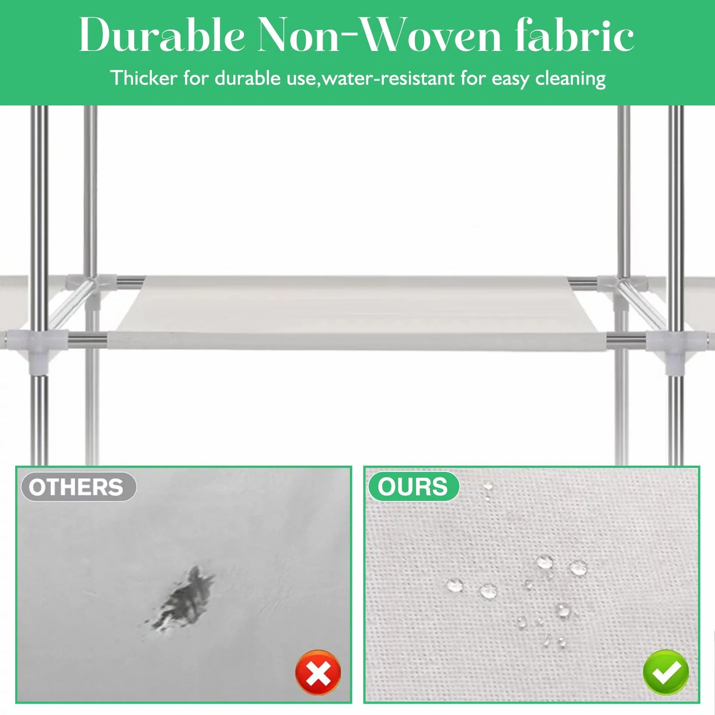 Folded Closet Organizer Storage Rack Nonwoven Fabric