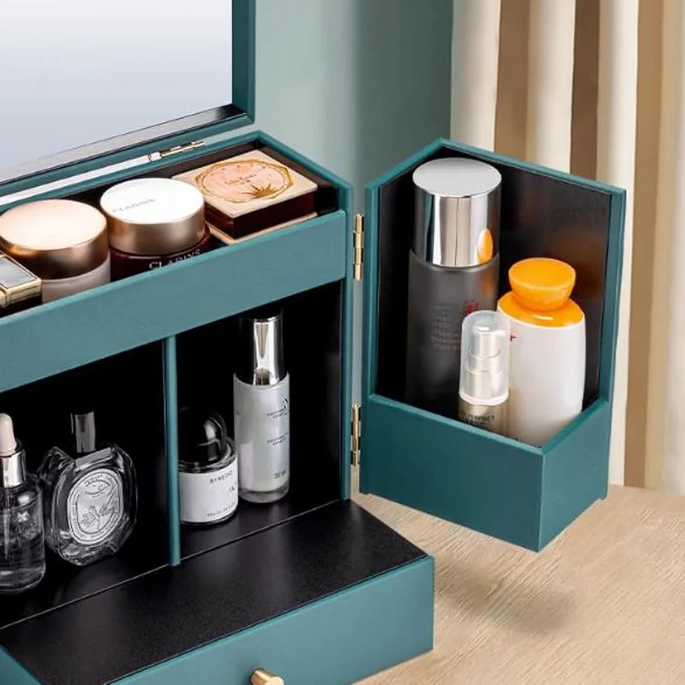 UPGENT Cosmetic Makeup Organiser With Mirror And Drawer