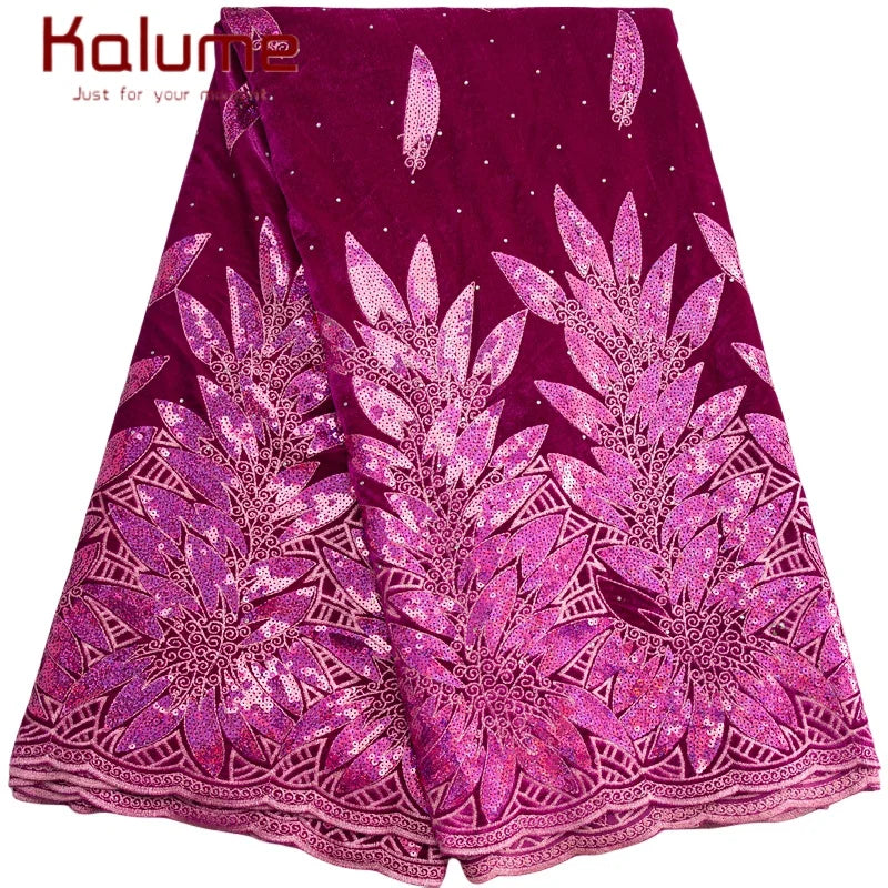 Kalume African Tulle Lace Fabric Sequins For Party Dress