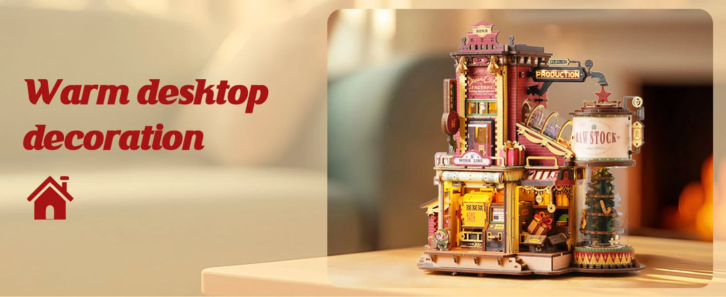 Robotime Rokr Dream Gift Factory Wooden Music Box 3D Puzzle
