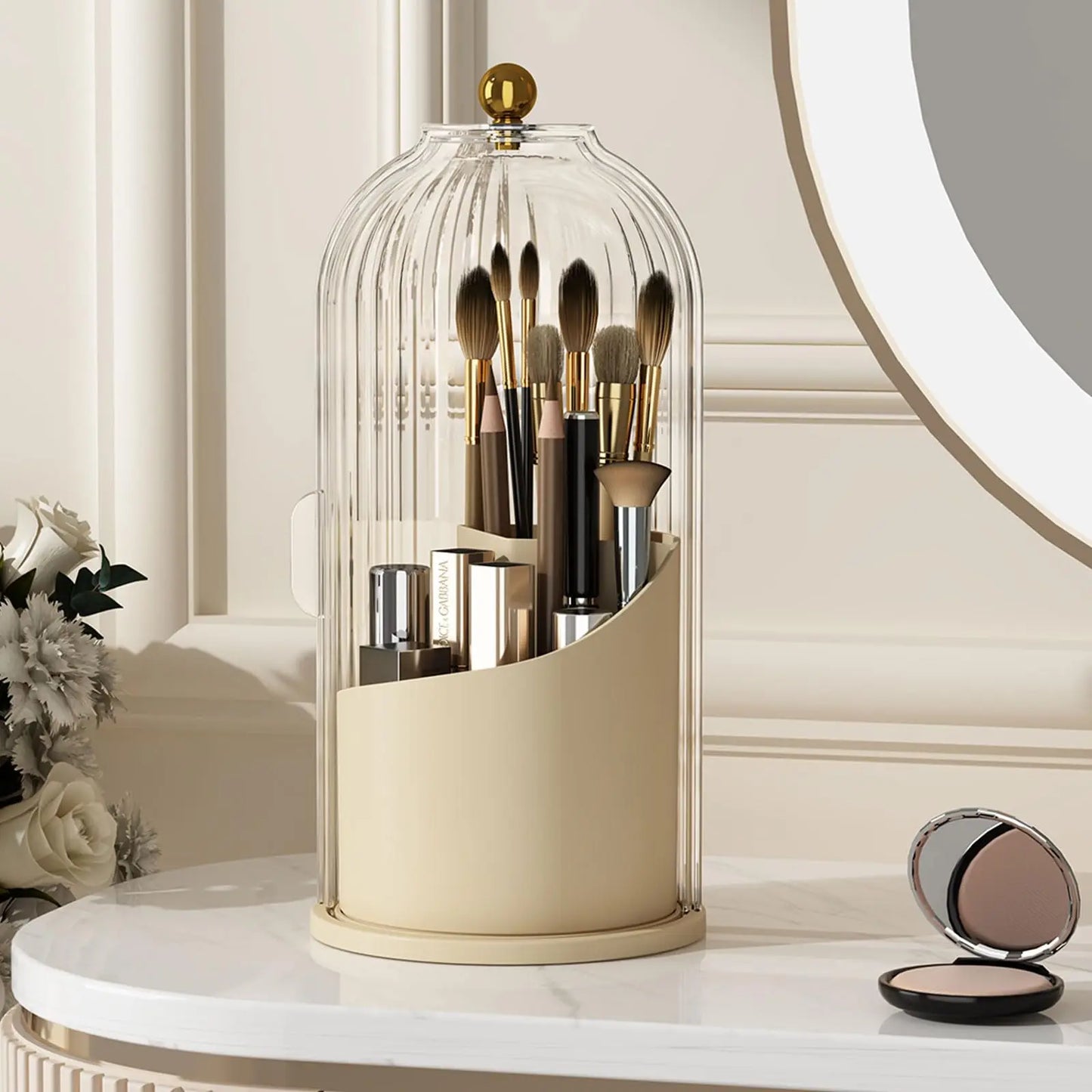 Hign-Concerned YOOLENS Makeup Brush Holder Lid Rotating