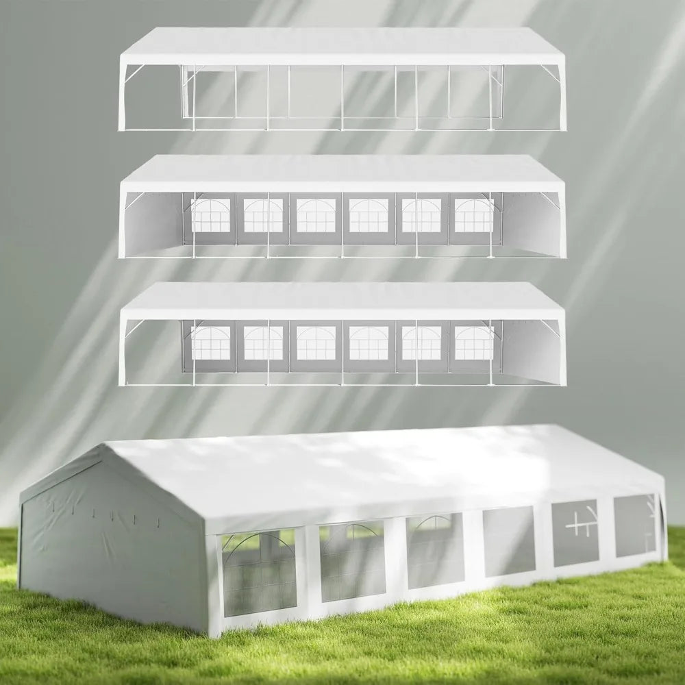 20 x 40 ft Heavy Duty Party Tent Outdoor Gazebo Wedding Tent Event Shelter Carport BBQ with Removable Sidewalls & Windows, Outs