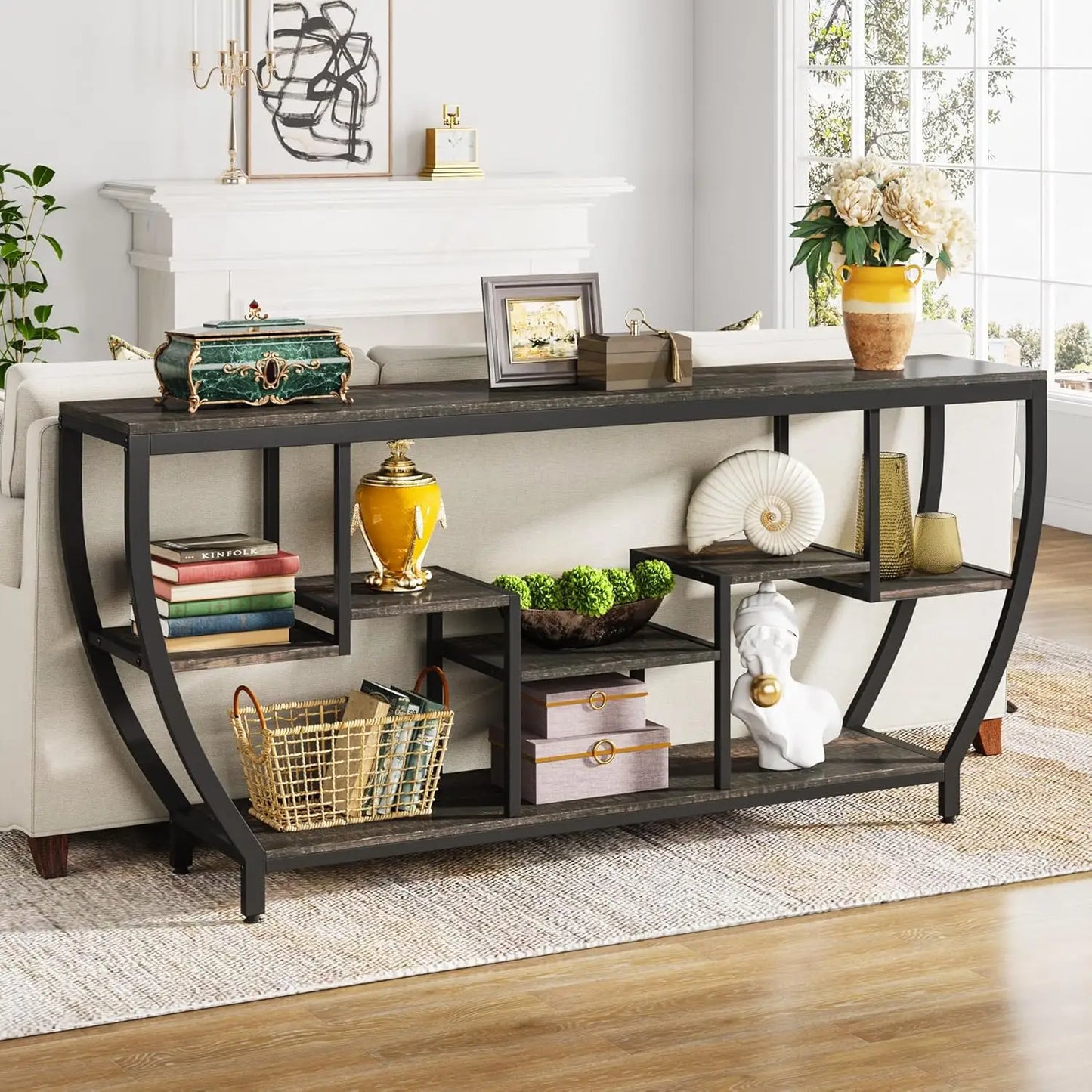 LITTLE TREE Sofa Table With Shelves And Storage Console
