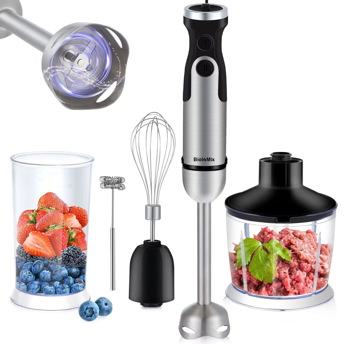 Biolomix 1200W 5 In 1 Immersion Blender Chopper Whisk