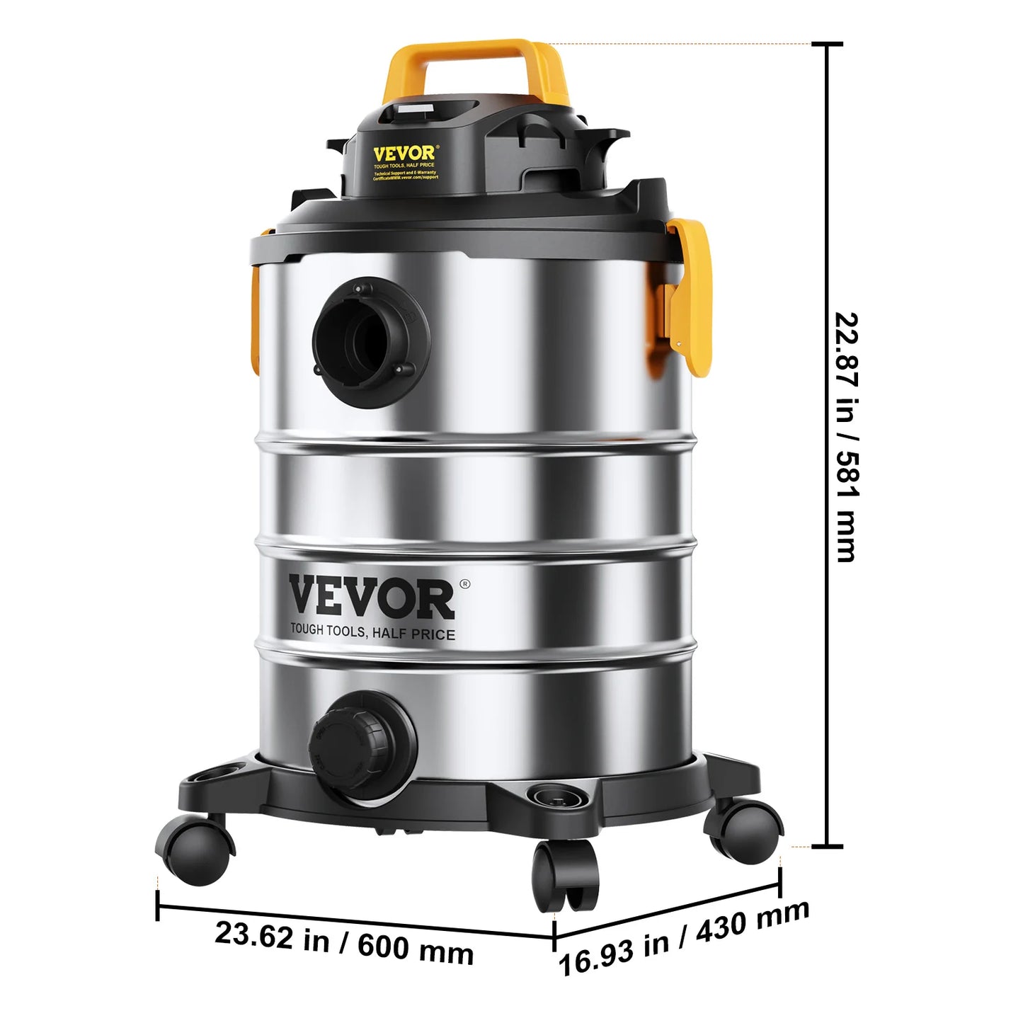 SucceBuy Stainless Steel Wet Dry Shop Vacuum Powerful Suction
