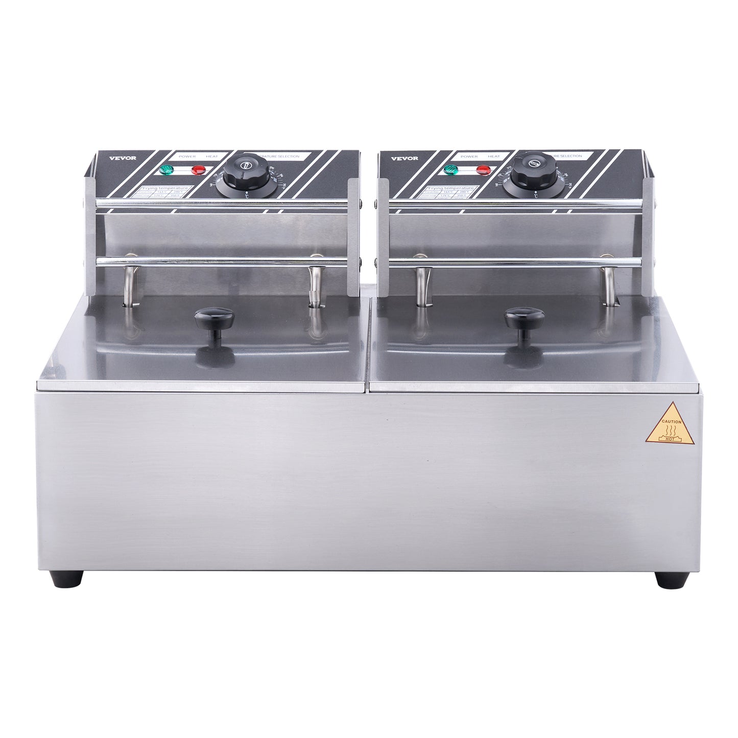 SucceBuy Electric Deep Fryer With Dual Removable Tanks Commercial Countertop