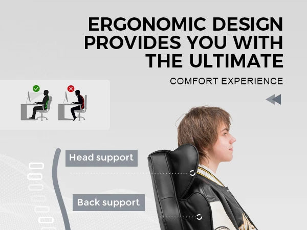 Big and Tall Gaming Chair with Pocket Spring Lumbar Support, Ergonomic Office Chair with Footrest