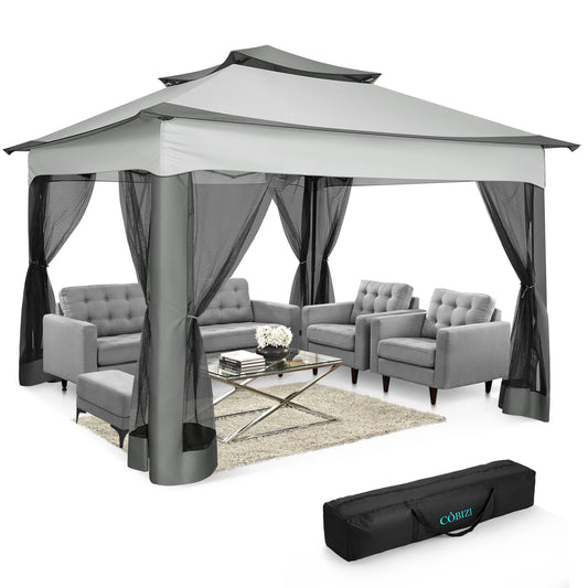 Tooluck WeatherResistant Pop Up Gazebo With Mosquito Netting For OutdoorPatioProXL