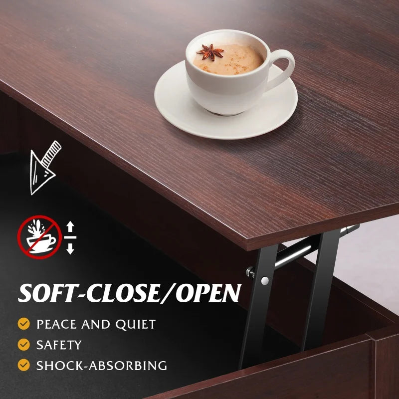 GALAXHERO Lift Top Coffee Table With Hidden Compartment Drawers
