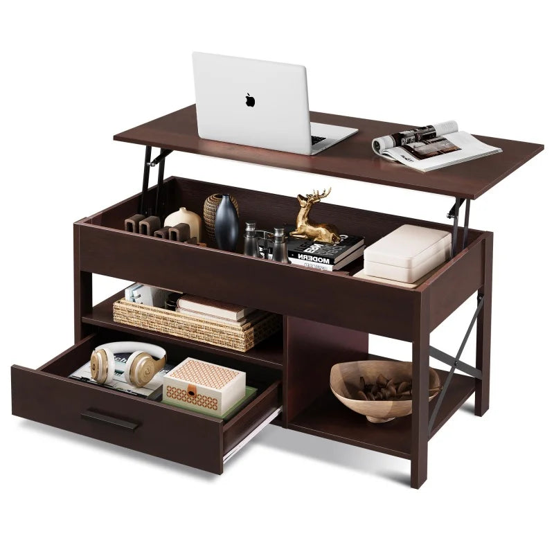 GALAXHERO Lift Top Coffee Table With Hidden Compartment Drawers