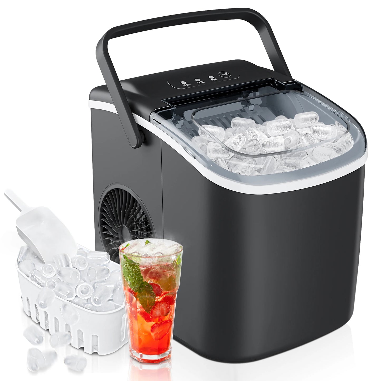 SIMZLIFE Desktop Ice Maker Self Cleaning Portable