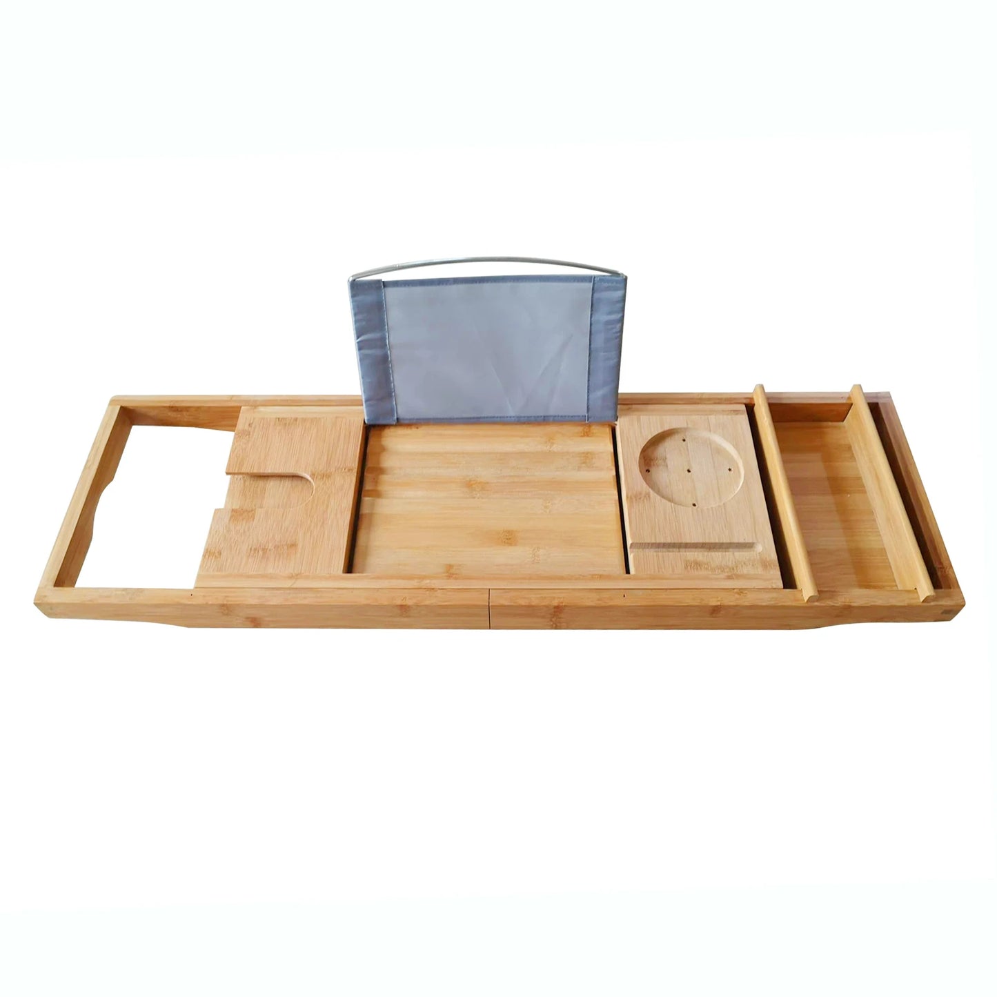 Hign-concerned Bamboo Bath Tray Caddy Over Tub Shelf Organizer