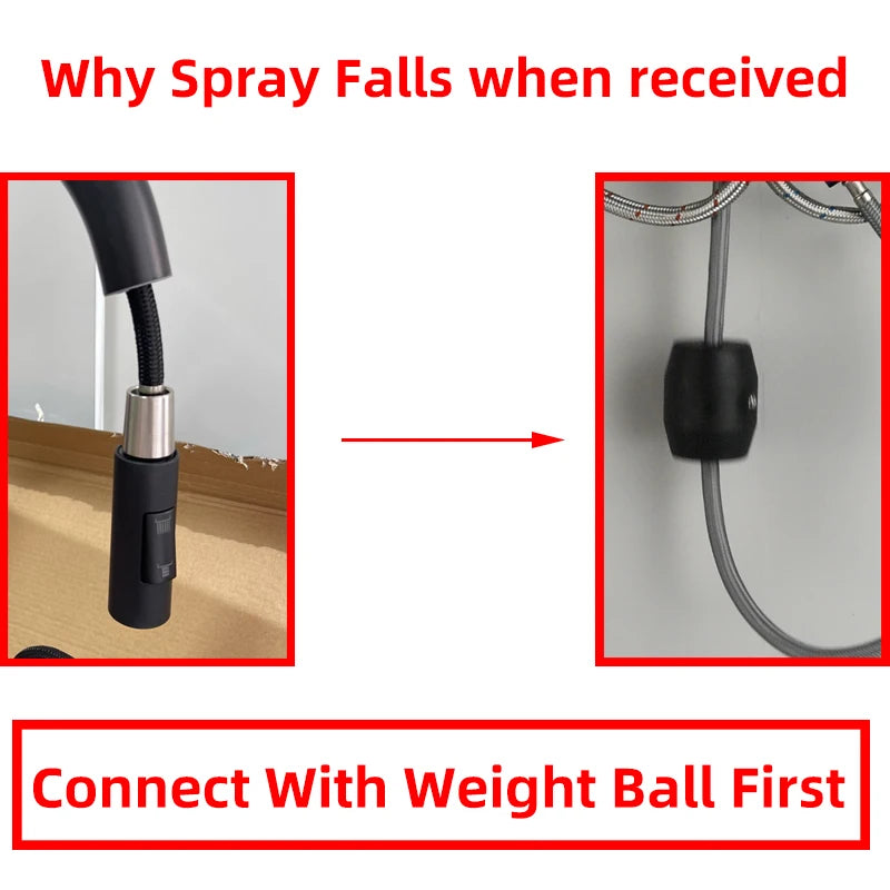 Quyanre Brushed Gold Kitchen Faucet Pull Out Sprayer