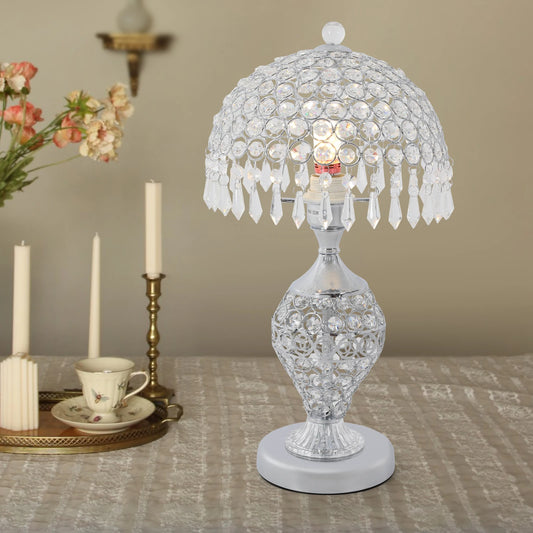 Crystal Table Lamp With LED Bulb For Bedside Nightstand