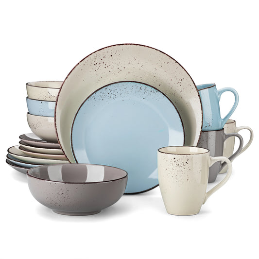 MALACASA Navia LH 16 32 48 Piece Stoneware Dinnerware Set