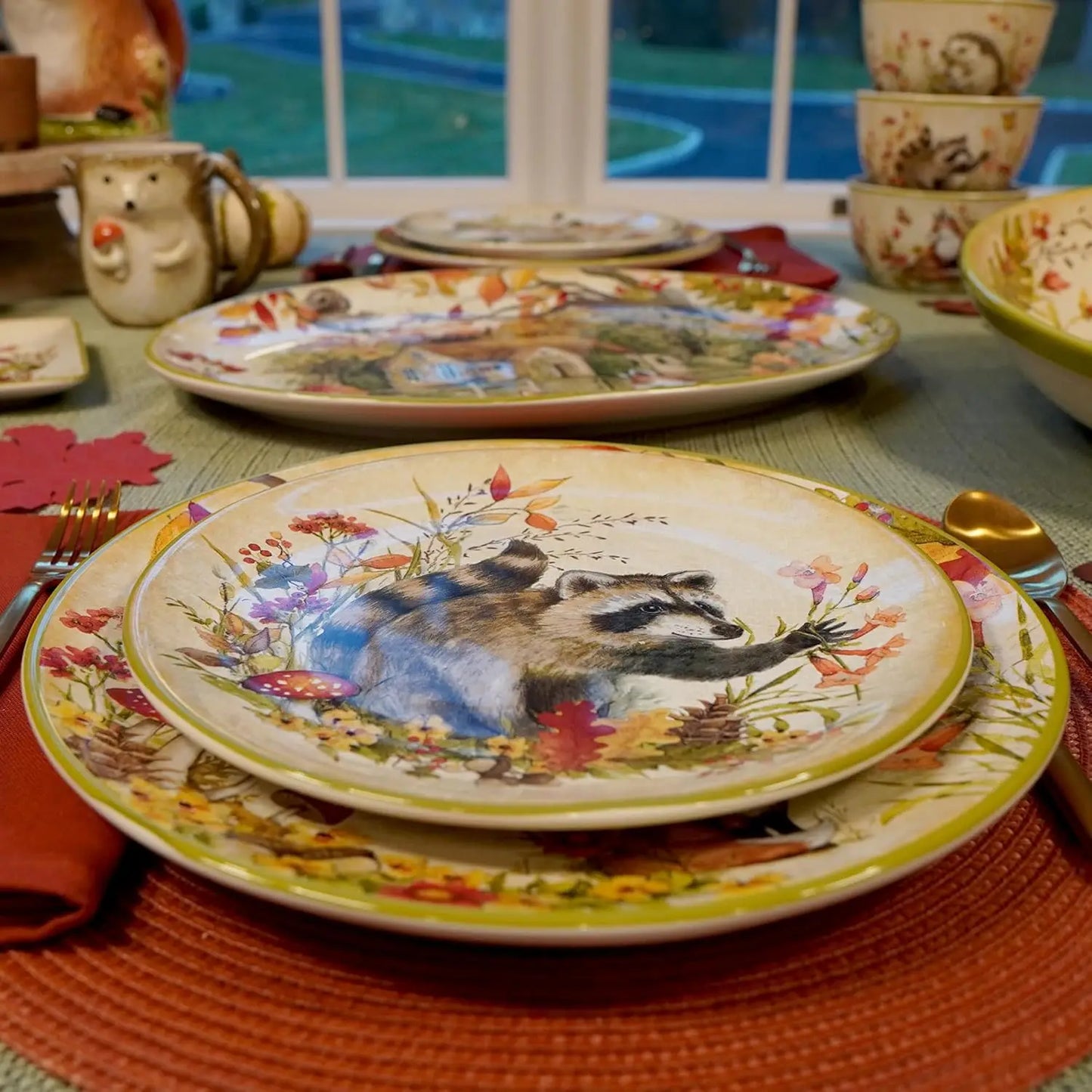 Woodland Critters Ceramic Salad And Dessert Plates