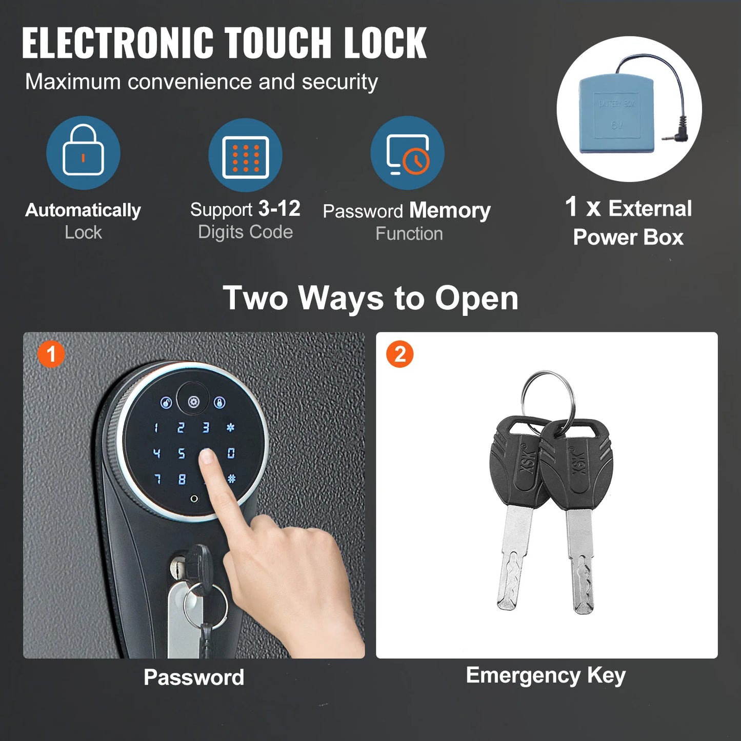 SucceBuy Rifle Safe with Digital Keypad Gun Cabinet