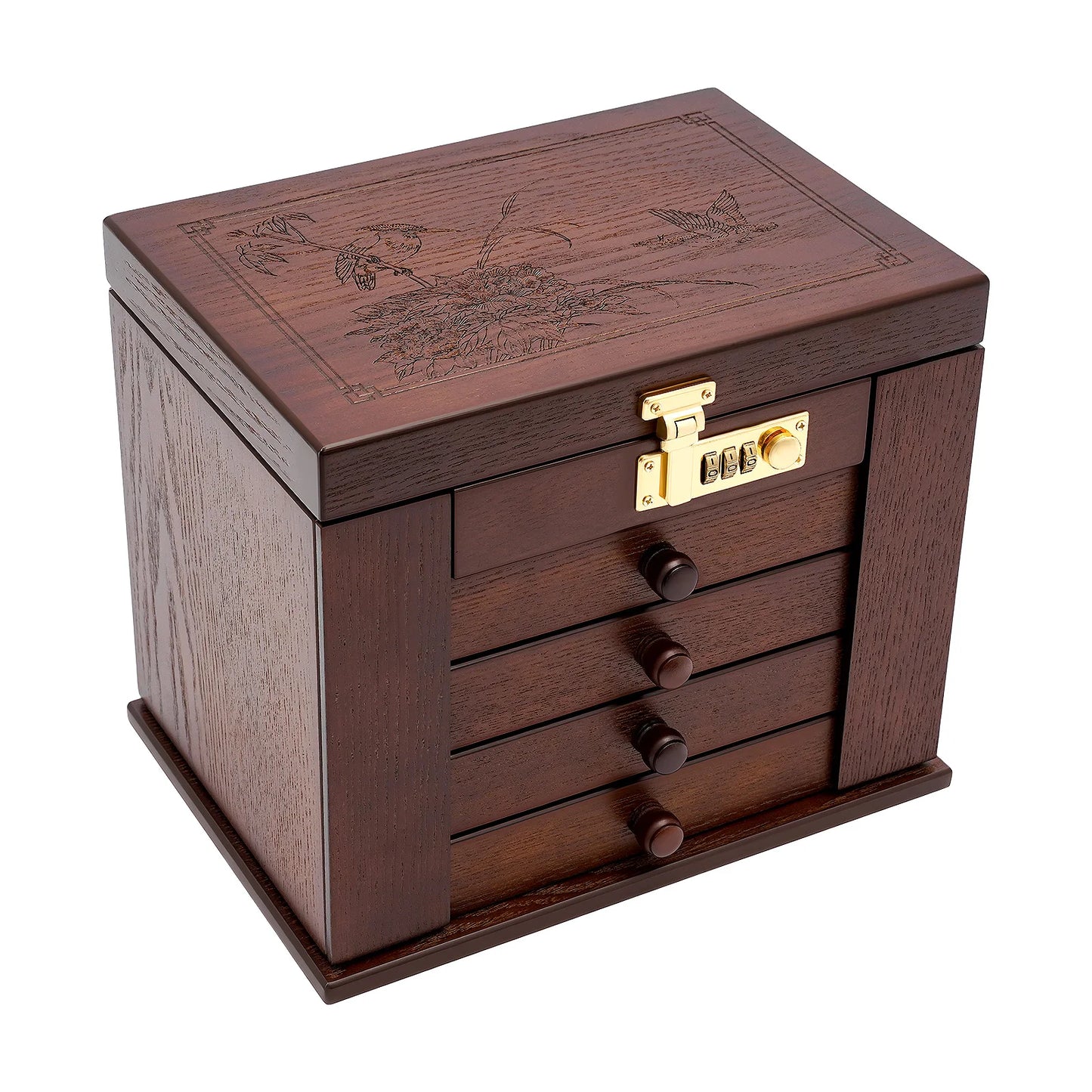 Sichuan 5 Tiers Jewelry Box Organizer With Lock And Mirror