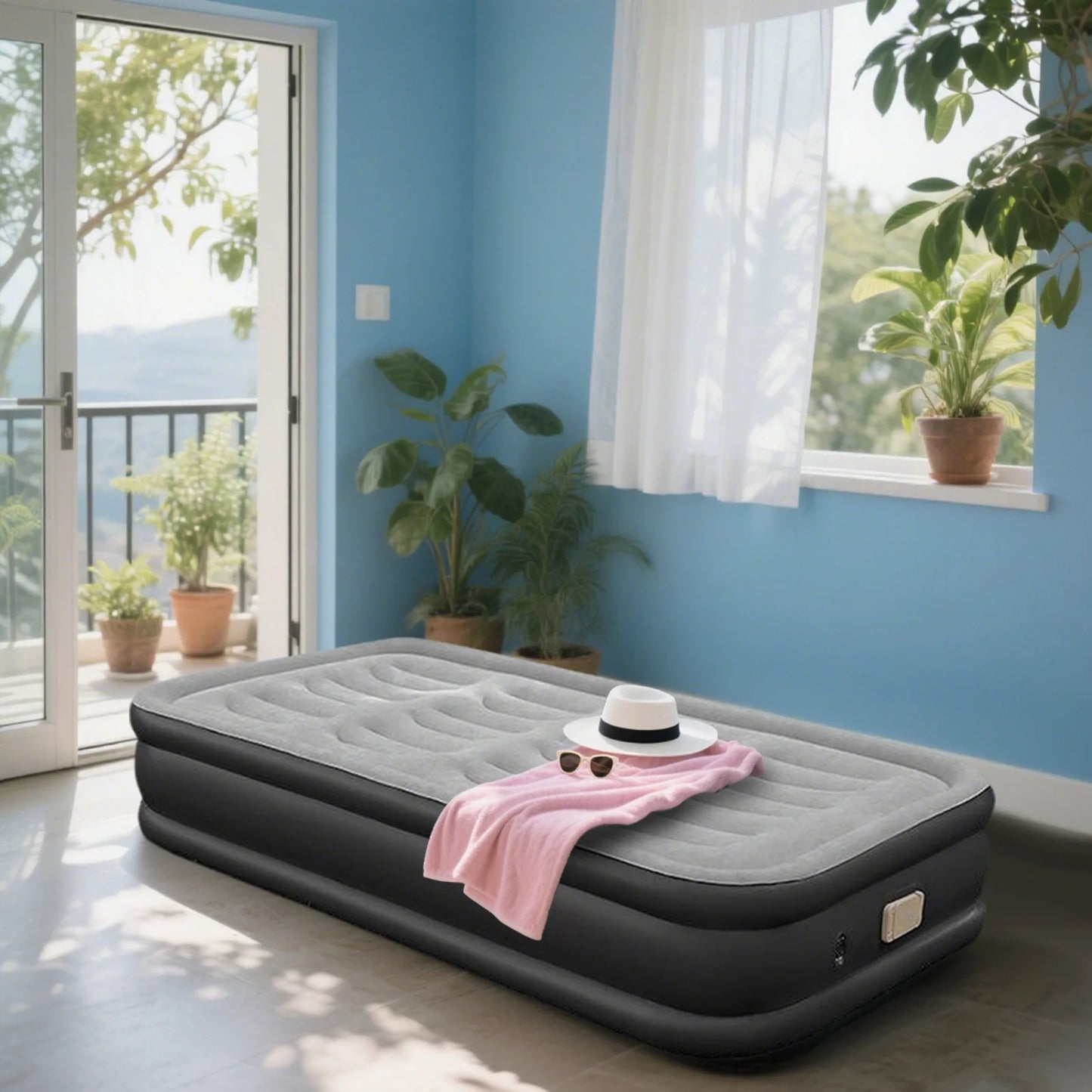 General Inflatable Mattress With Built-In Pump For Outdoor Camping