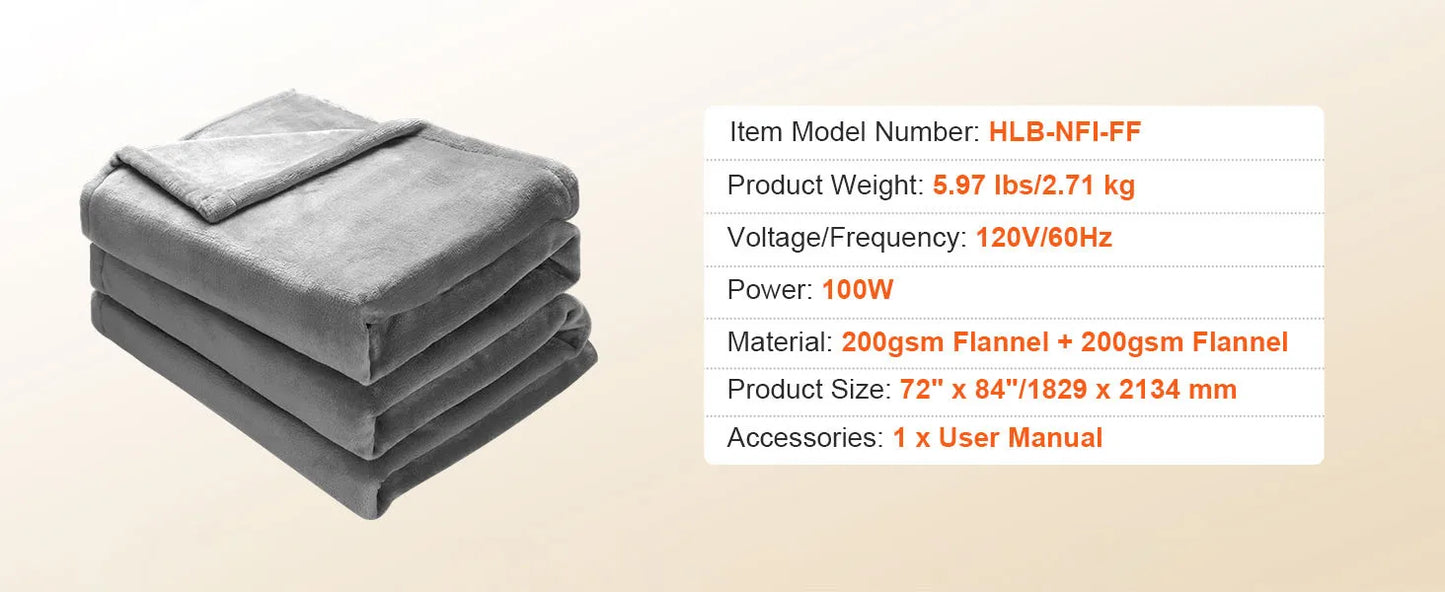 SucceBuy Heated Blanket Electric Throw With 3 Hour Auto Off