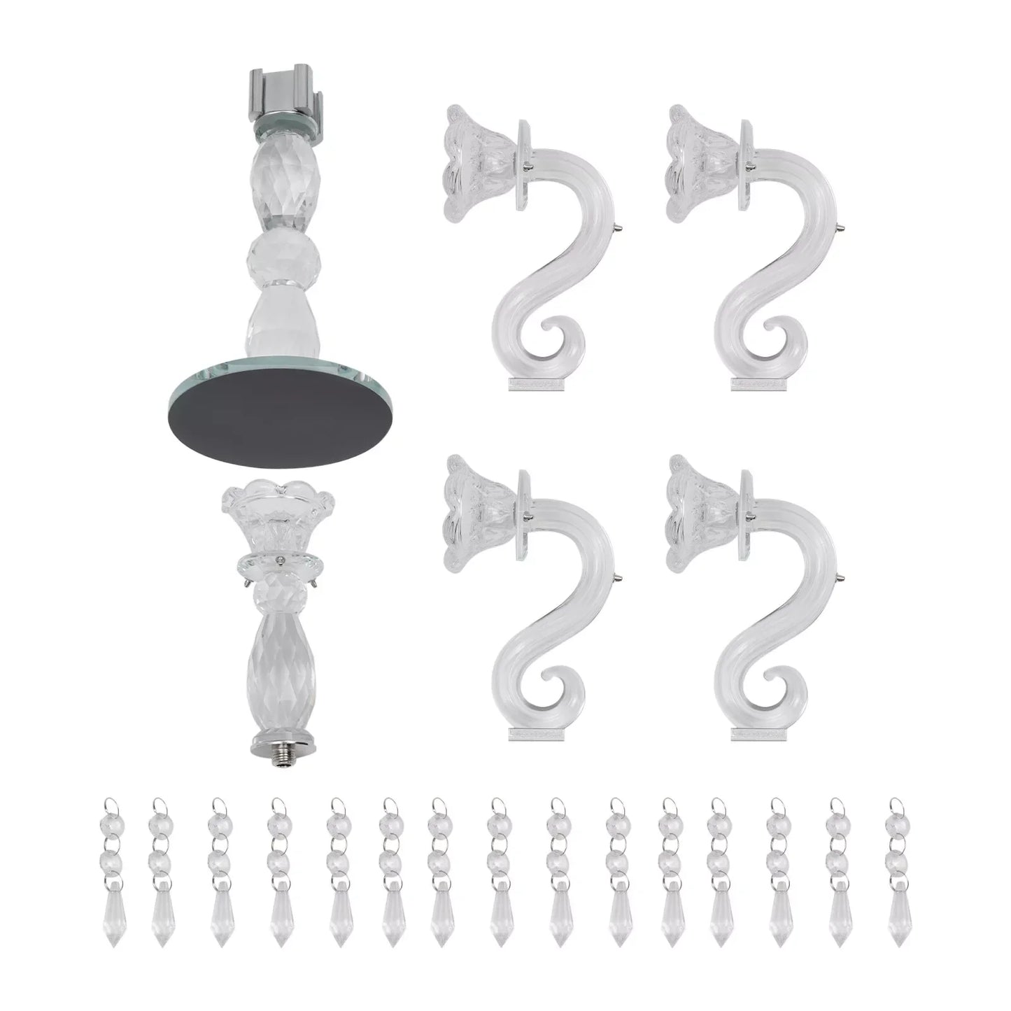 Bymaocar 5 Arm Crystal Candle Centerpiece Candelabra