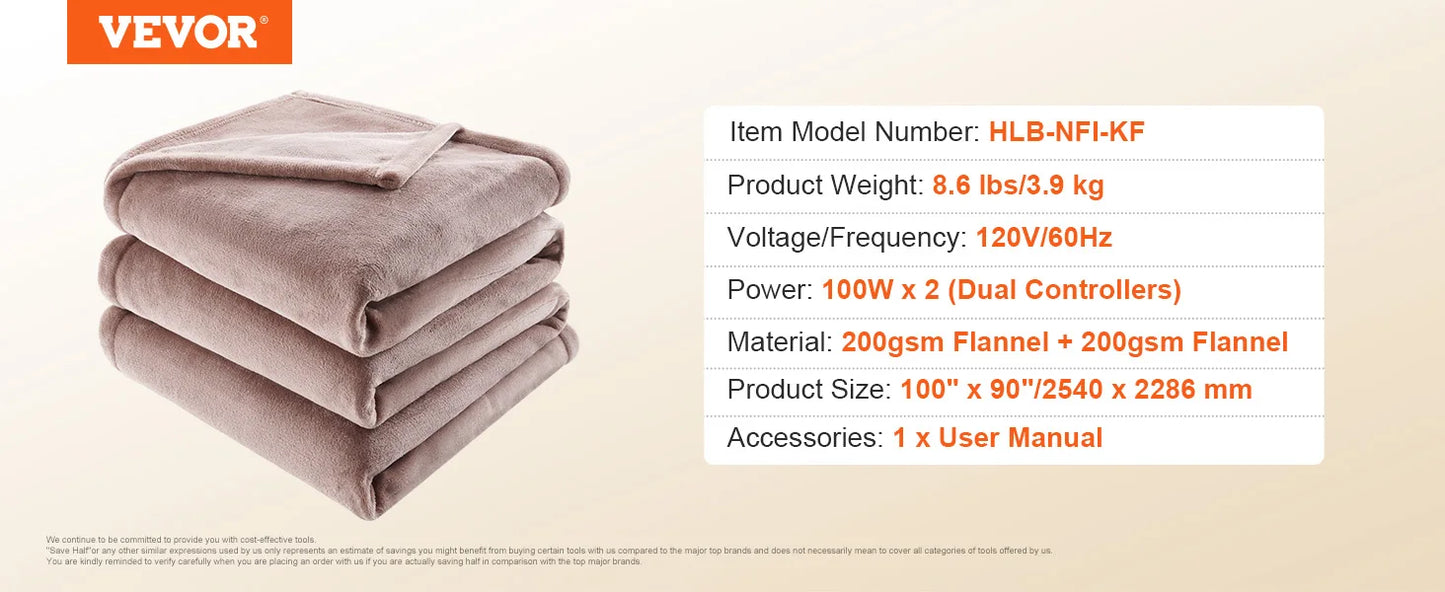 SucceBuy Heated Blanket Electric Throw With 3 Hour Auto Off