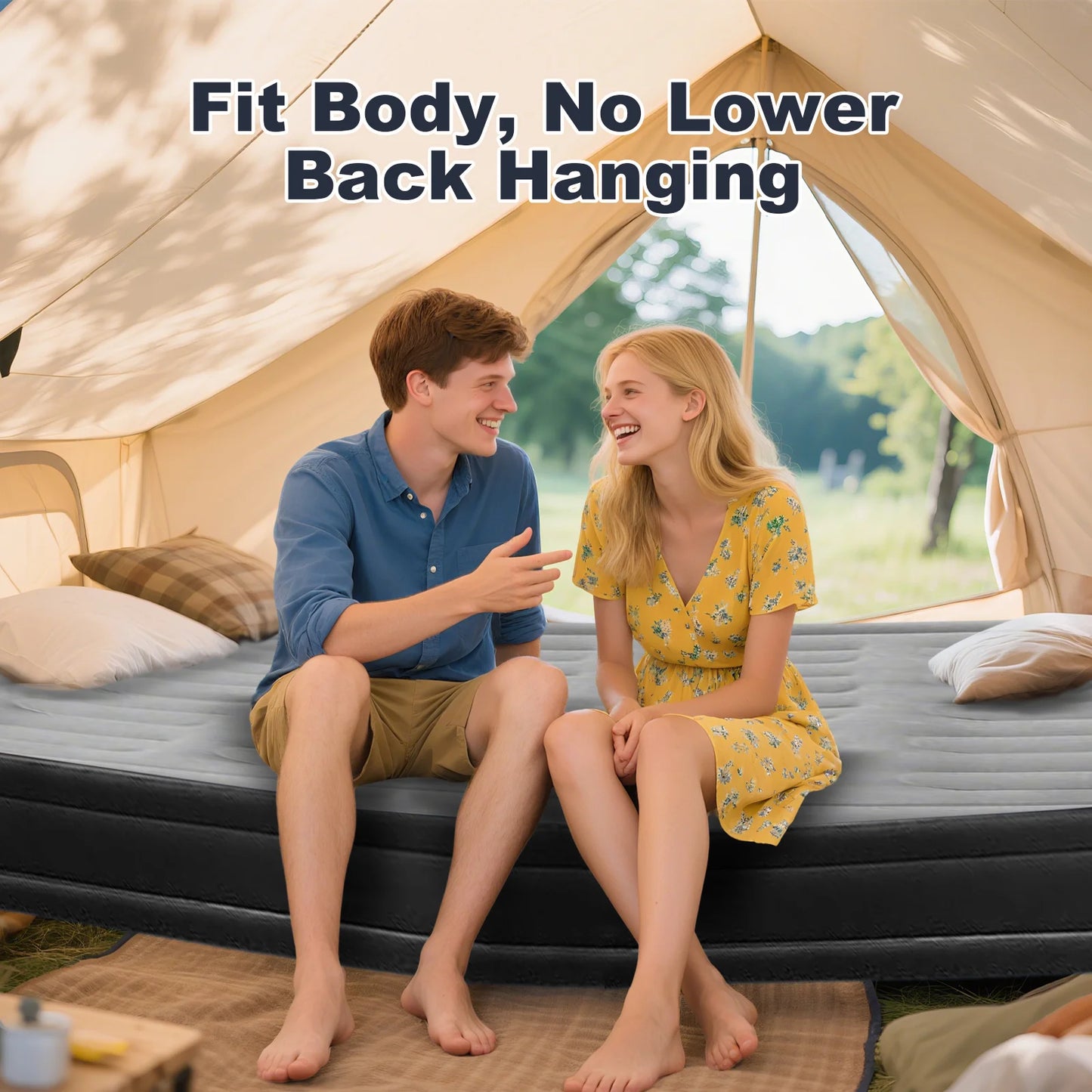 General Inflatable Mattress With Built-In Pump For Outdoor Camping