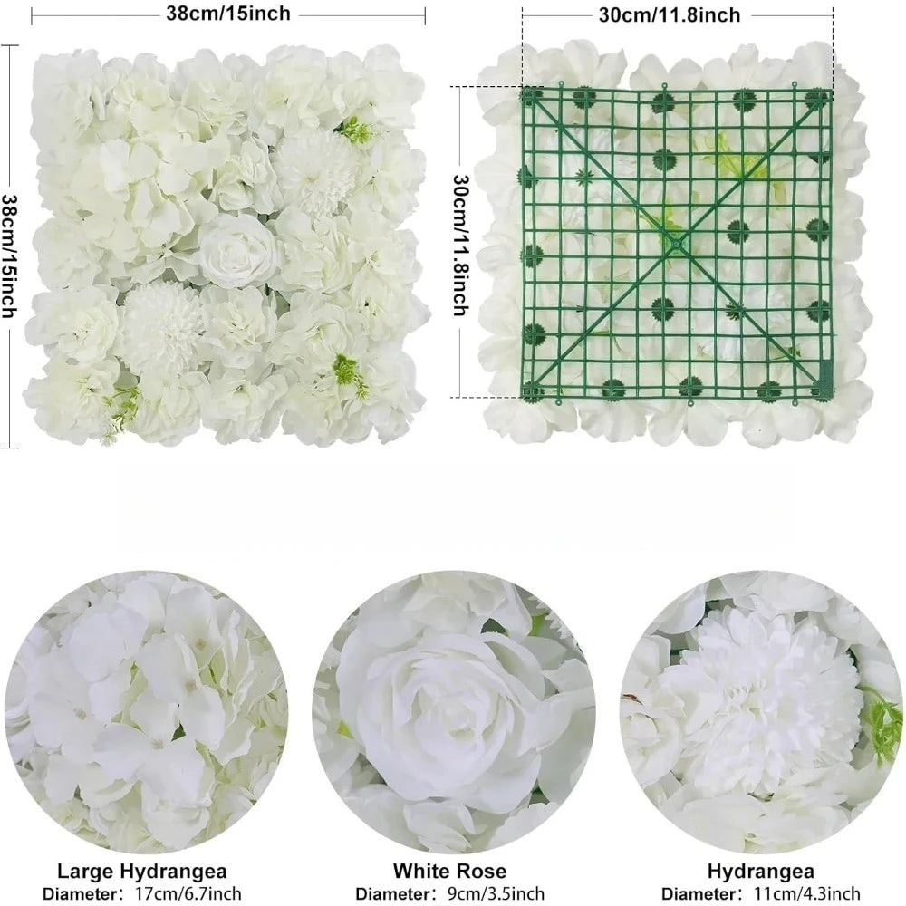 Zhejiang 12Pcs Artificial Roses Wall Panel 3D Backdrop