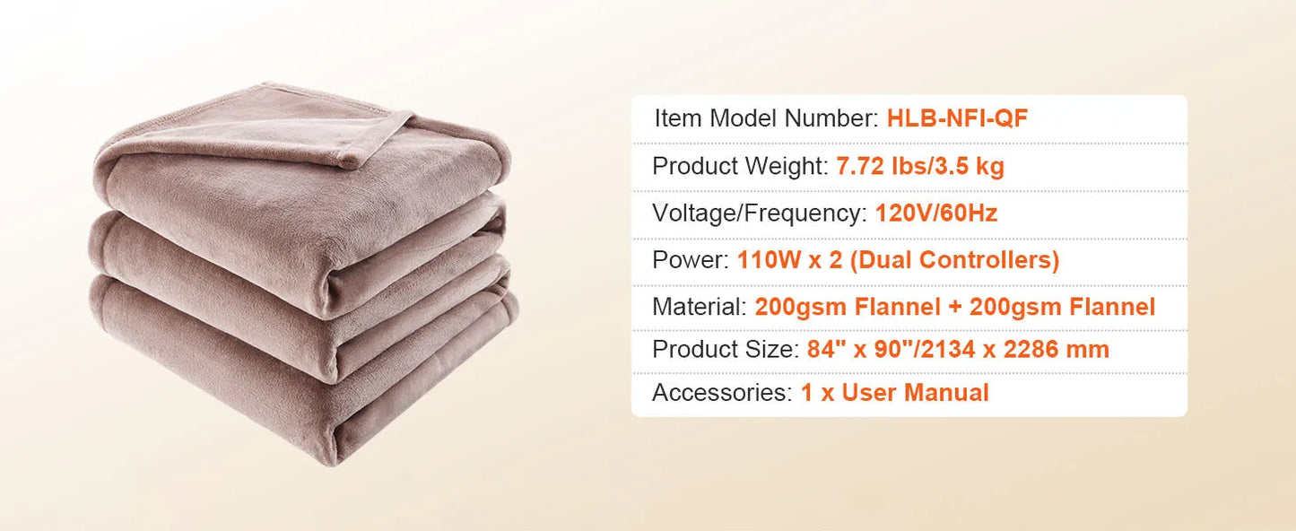 SucceBuy Heated Blanket Electric Throw With 3 Hour Auto Off