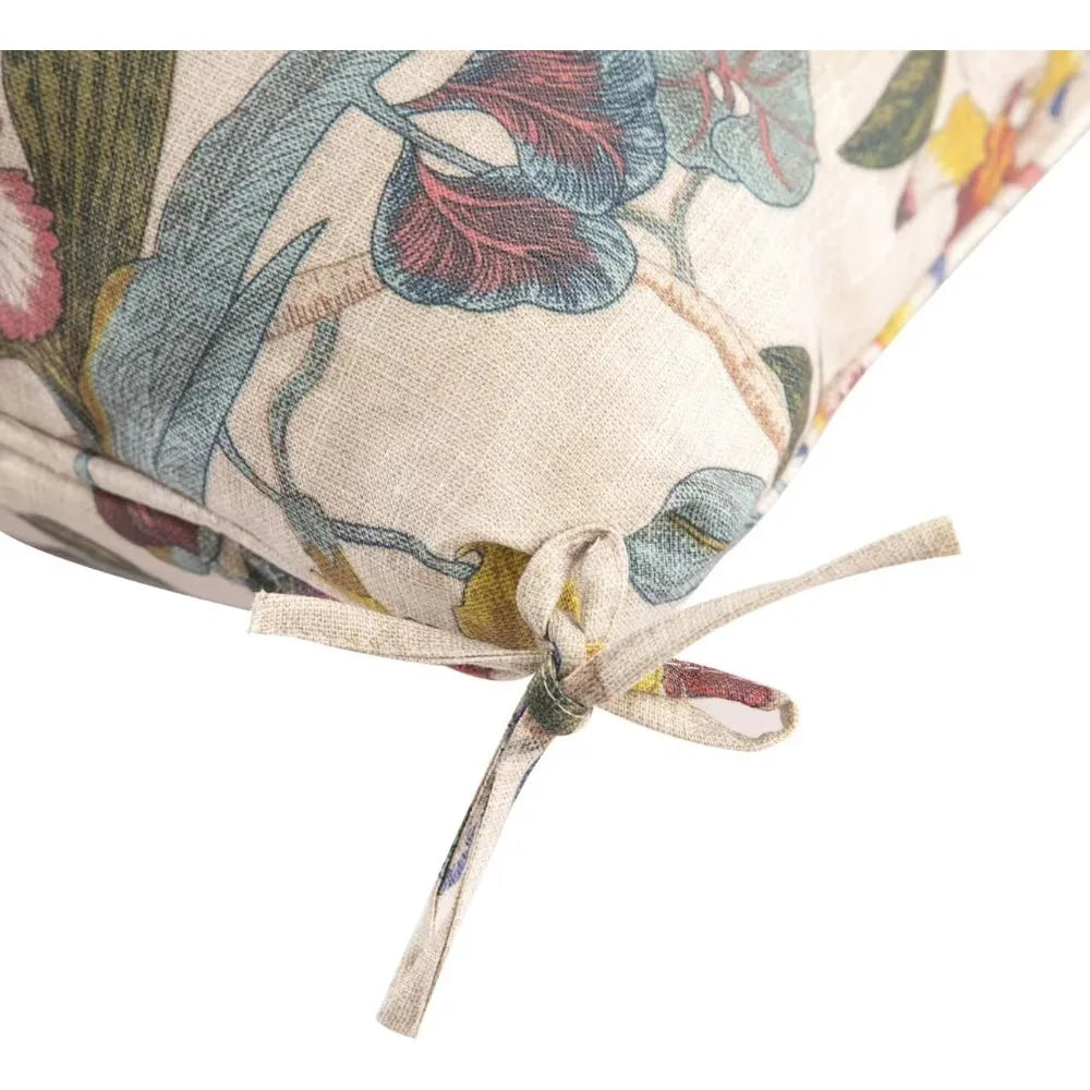 4-Piece Outdoor Dining Chair Cushions, 44x21x4.5 Inches, Comfortable Patio Seating, Khaki Flora Pattern