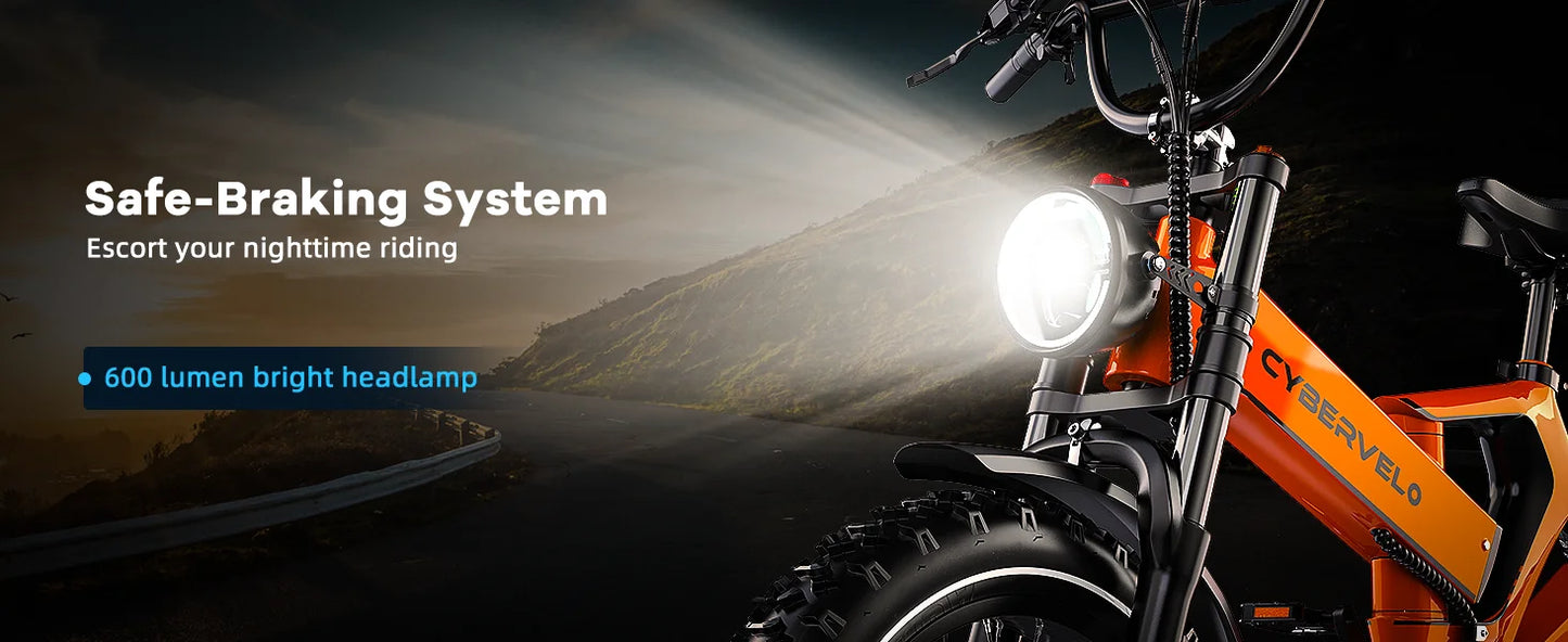 CYBERVELO EK6 Peak Folding Electric Bike 2000W 35MPH 100 Miles