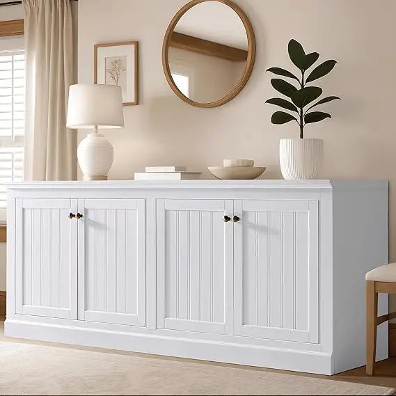 Farmhouse Style Sideboard Buffet With Adjustable Shelves