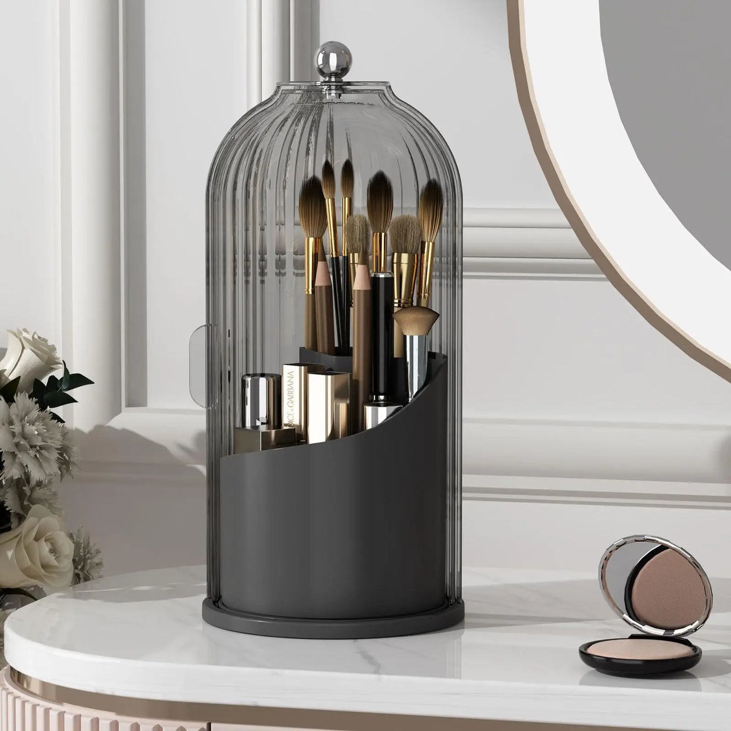 Hign-Concerned YOOLENS Makeup Brush Holder Lid Rotating