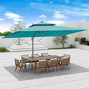 Cantilever Patio Umbrella 360 Degree Rotation Heavy Duty Rectangular Offset