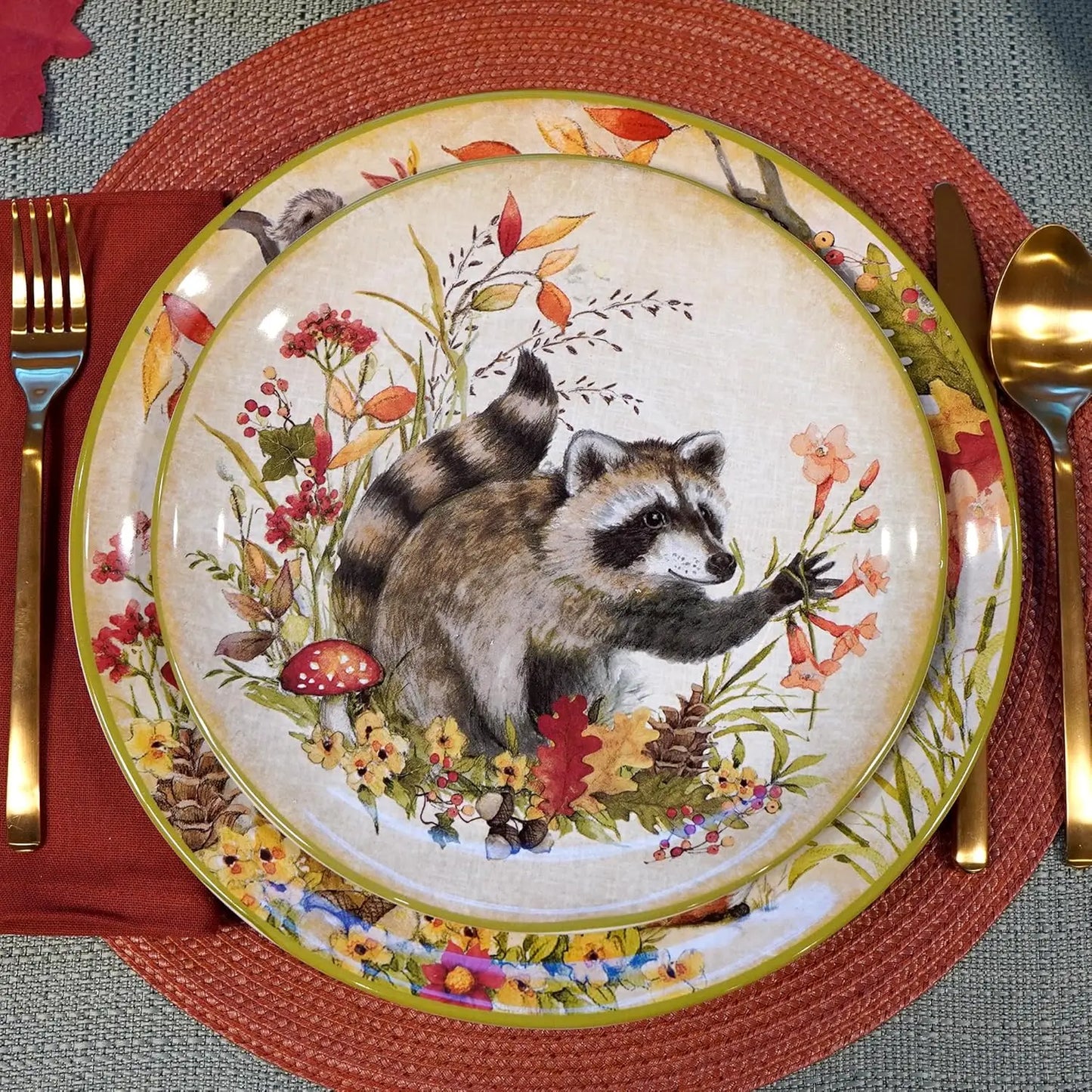 Woodland Critters Ceramic Salad And Dessert Plates