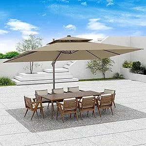 Cantilever Patio Umbrella 360 Degree Rotation Heavy Duty Rectangular Offset