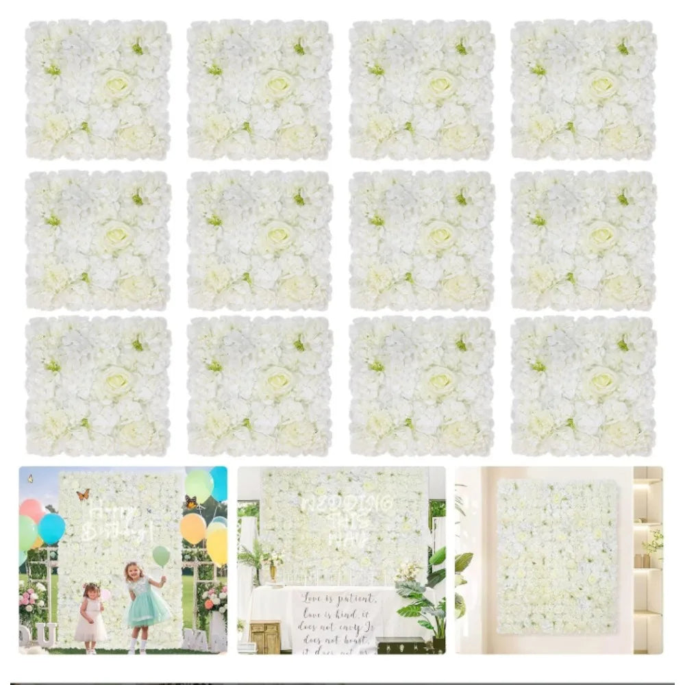 Zhejiang 12Pcs Artificial Roses Wall Panel 3D Backdrop