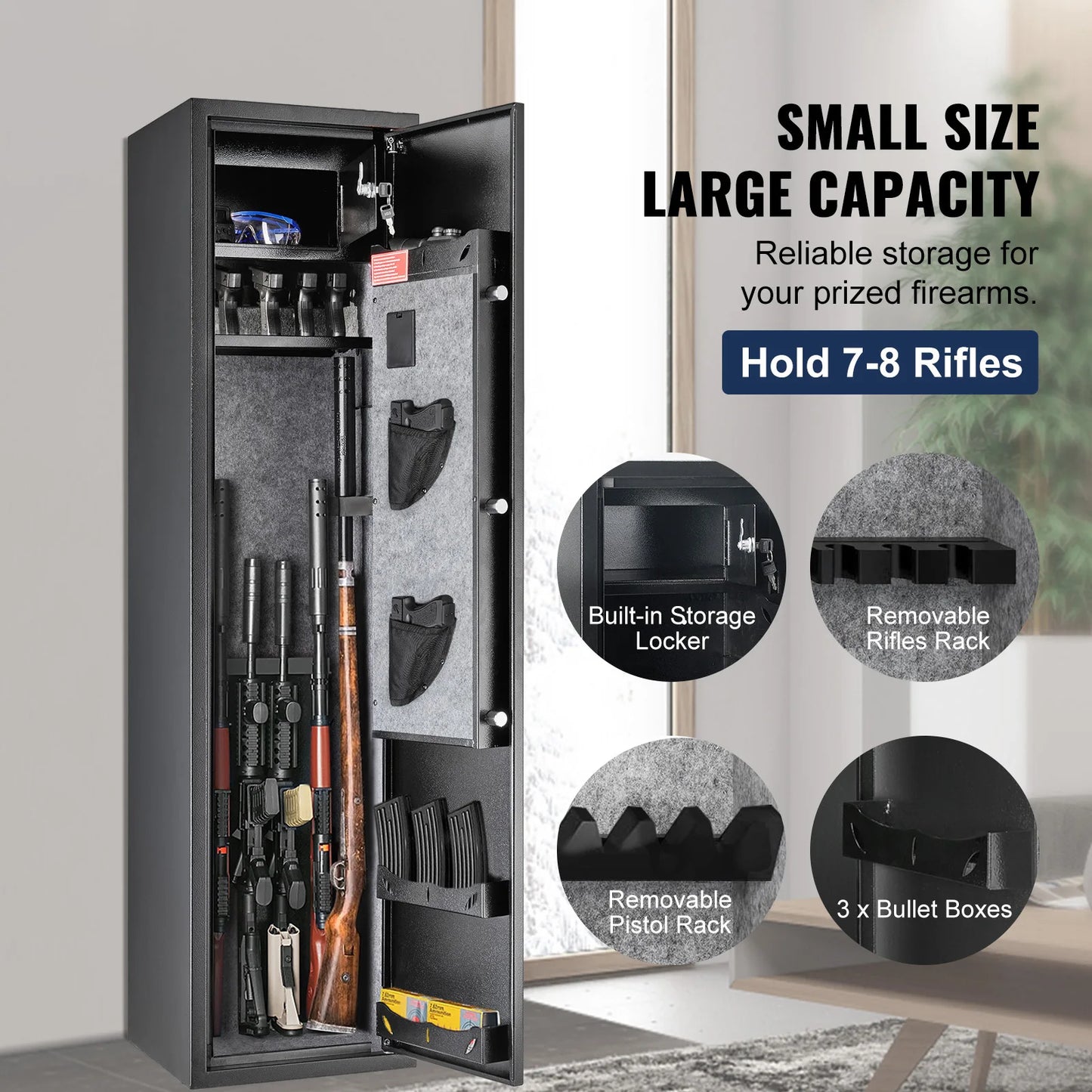 SucceBuy Rifle Safe with Digital Keypad Gun Cabinet