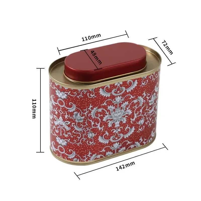 Exquisite Tin Tea Storage Can Airtight Round Container