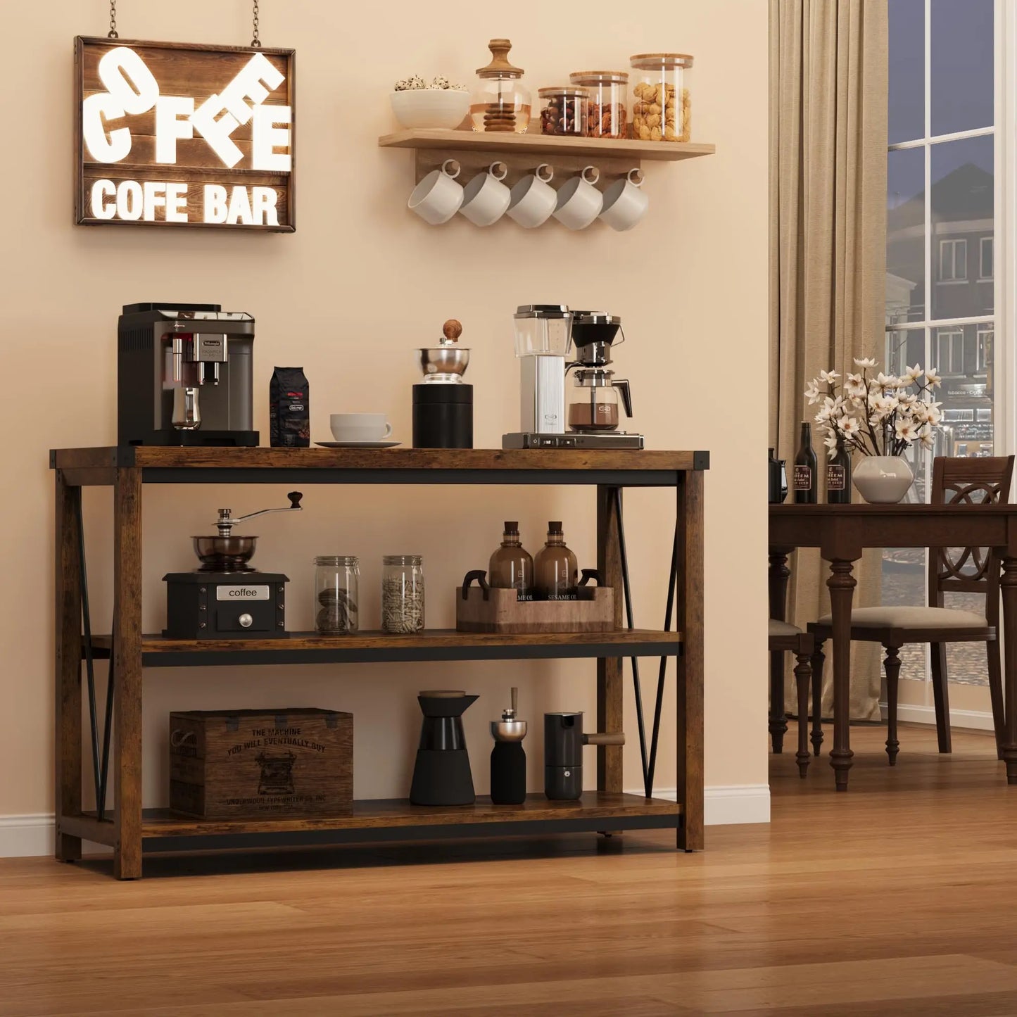 HiMISSH Farmhouse Entryway Console Table With Storage