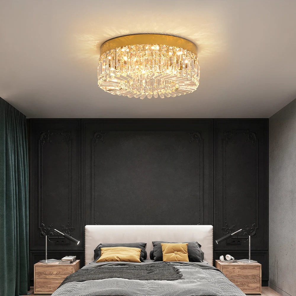 Crystal Ceiling Lamp Living Room Gold Luxury Modern Chandeliers Decoration Led Ceiling Lights Lighting Fixture Diameter 40 50cm
